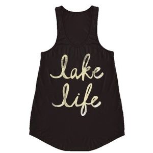 LAST ONE!: NWT Lake Life Graphic Tank Top in Black